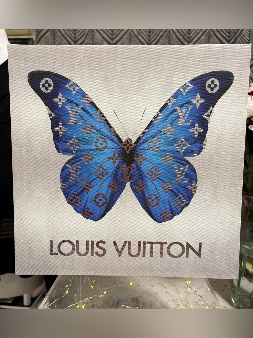 Fashion Logo Butterfly Wall Plaque Art Design by Madeline Blake, 12” x 12” - Picture 6 of 14